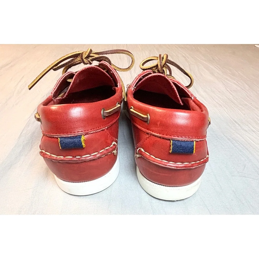 Allen Edmonds Maritime  Boat deck Shoes men's 9d red leather Nautical